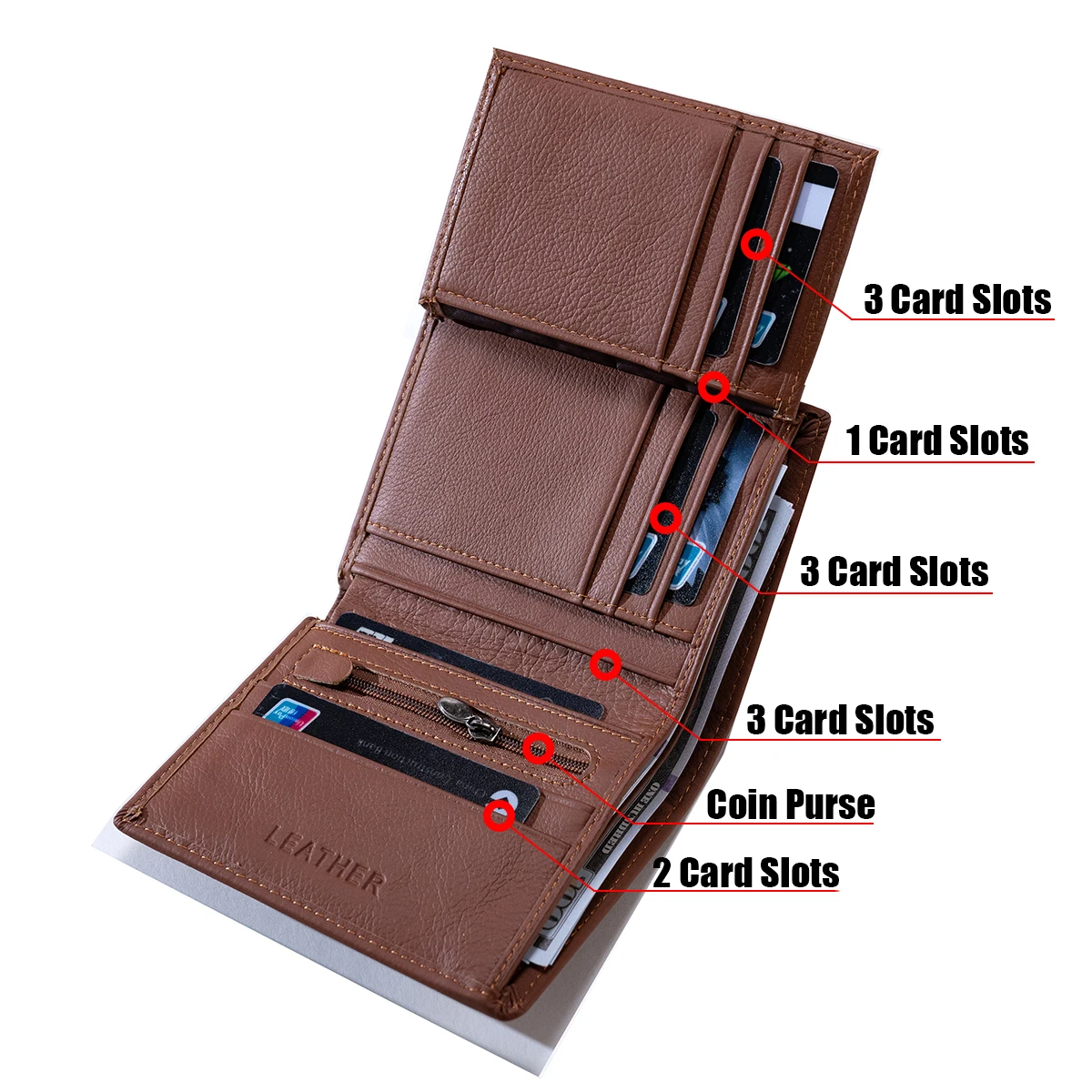 Genuine Leather Wallets For Men Coin Purse Vintage Vertical Short Multi Function ID Credit Card Holder Money Bag men's wallet