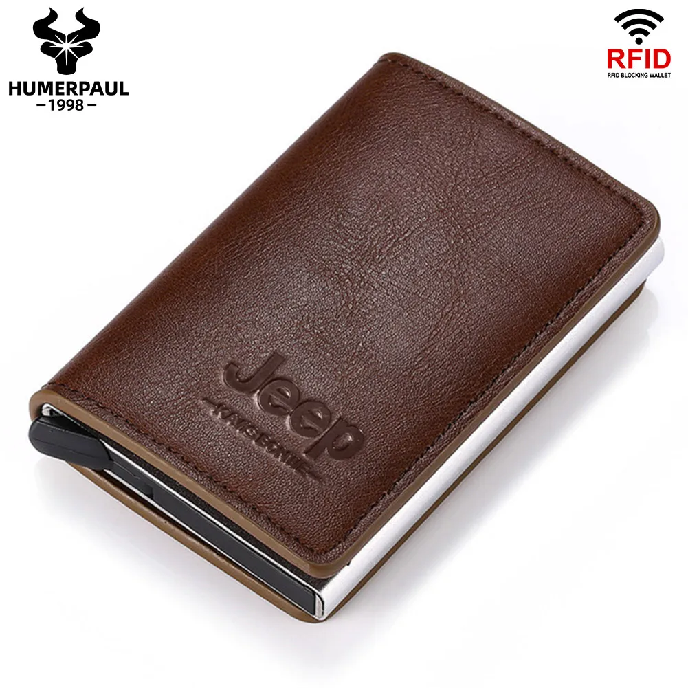 Aluminum RFID Bank Card Holder Slim Men Pop Up Smart Card Wallets Minimalist Male Walet with Money Clip Luxury Business Bag