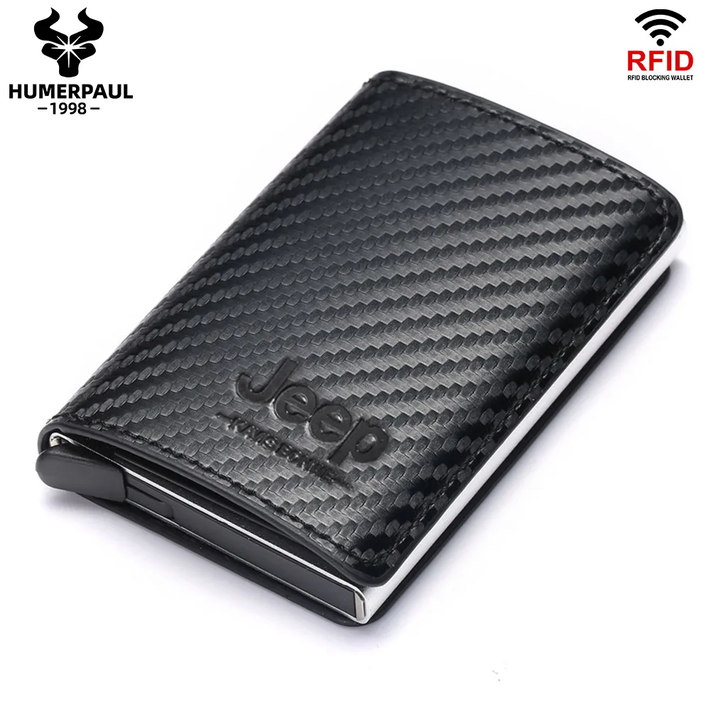 Aluminum RFID Bank Card Holder Slim Men Pop Up Smart Card Wallets Minimalist Male Walet with Money Clip Luxury Business Bag