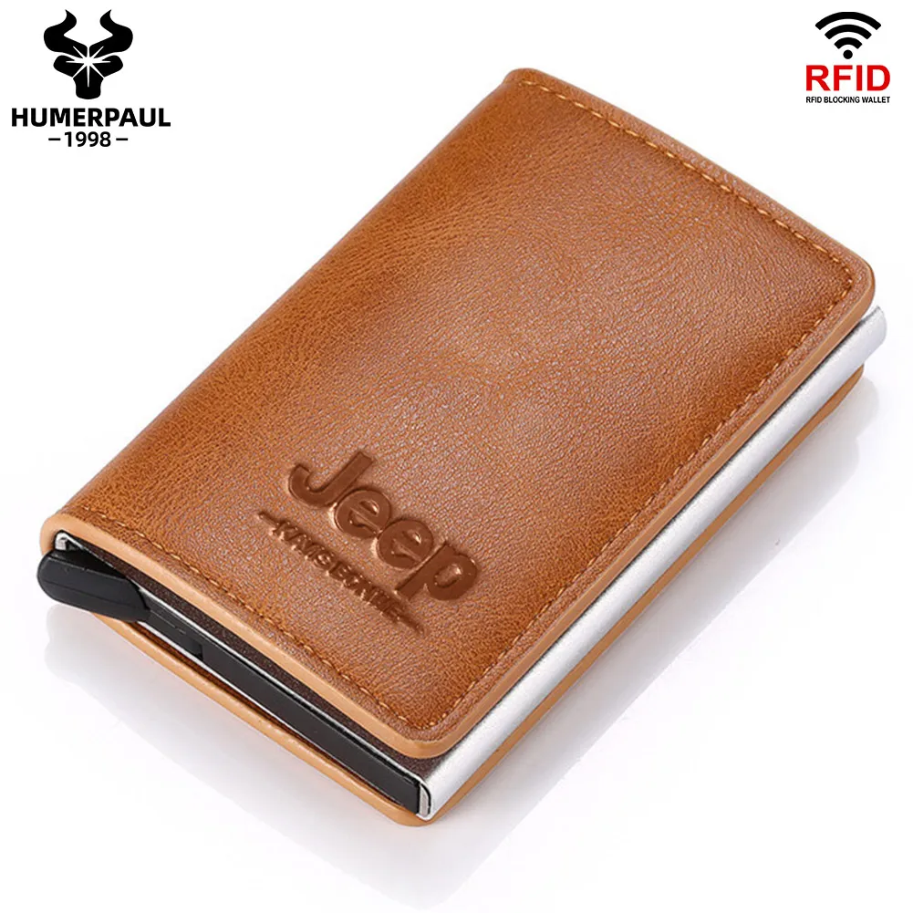 Aluminum RFID Bank Card Holder Slim Men Pop Up Smart Card Wallets Minimalist Male Walet with Money Clip Luxury Business Bag