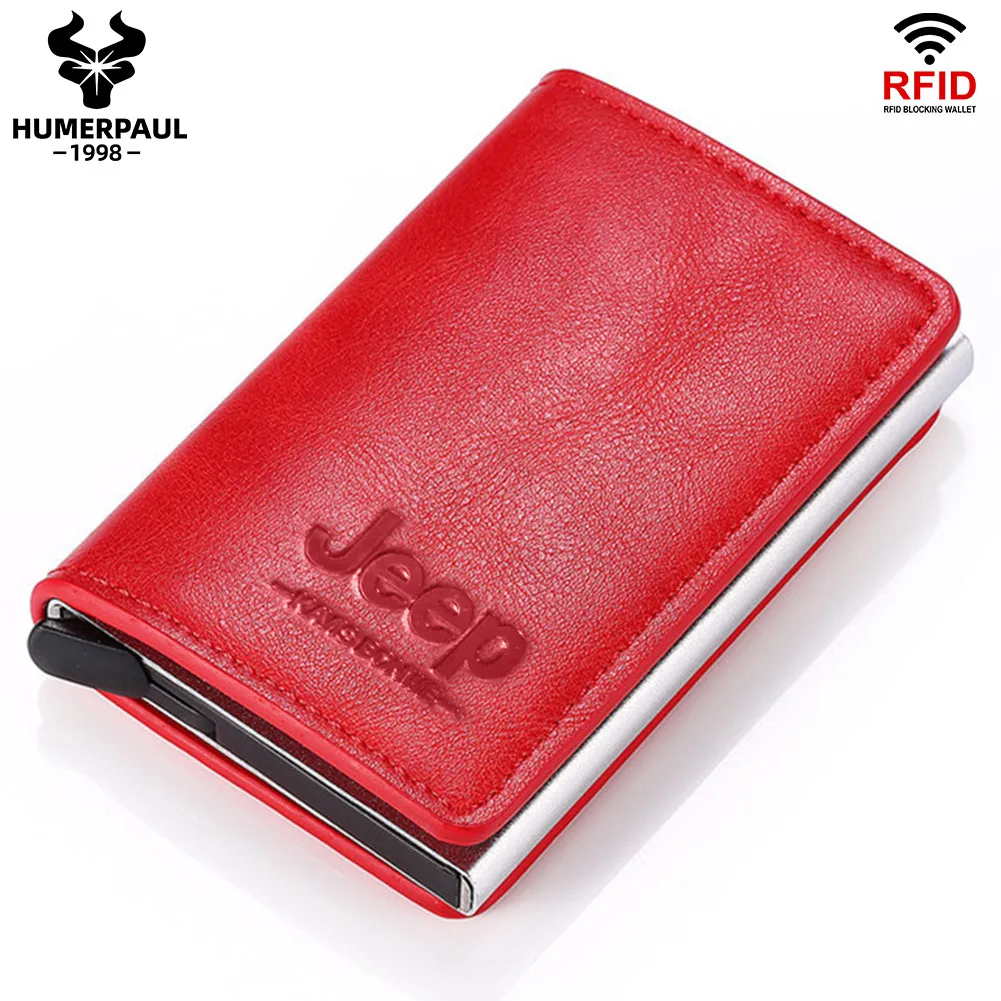 Aluminum RFID Bank Card Holder Slim Men Pop Up Smart Card Wallets Minimalist Male Walet with Money Clip Luxury Business Bag