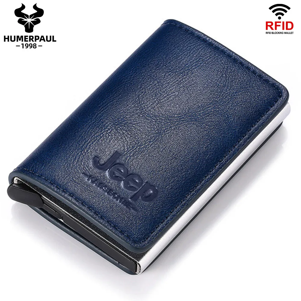 Aluminum RFID Bank Card Holder Slim Men Pop Up Smart Card Wallets Minimalist Male Walet with Money Clip Luxury Business Bag