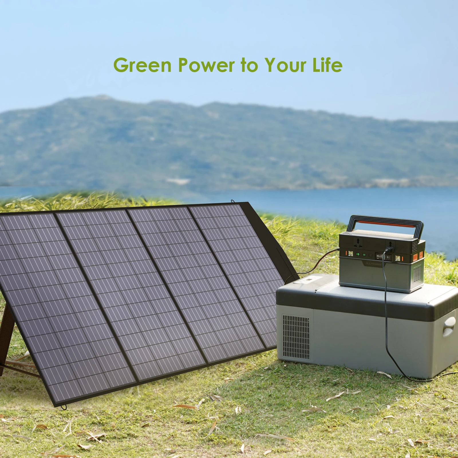 ALLPOWERS Portable solar Power Station 700W / 1500W Outdoor Generators, 110 / 230V Battery Backup With Mobile 200W Solarpanel