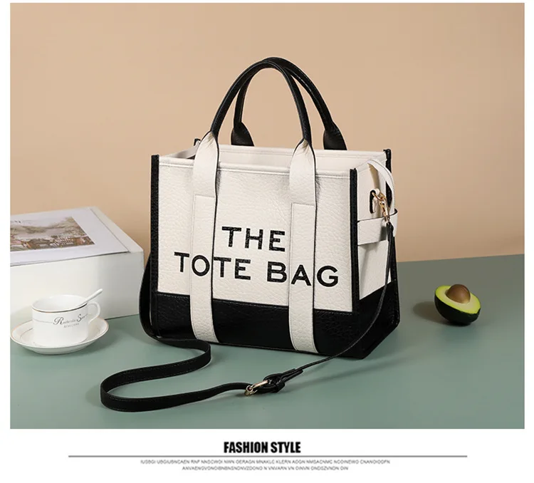 Women's Tote Bag 2024 New Leather Letters Shoulder Messenger Trend Fashion Color Matching Designer Bag Handbags