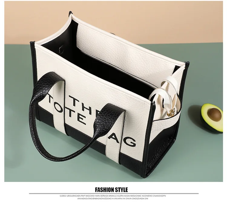 Women's Tote Bag 2024 New Leather Letters Shoulder Messenger Trend Fashion Color Matching Designer Bag Handbags