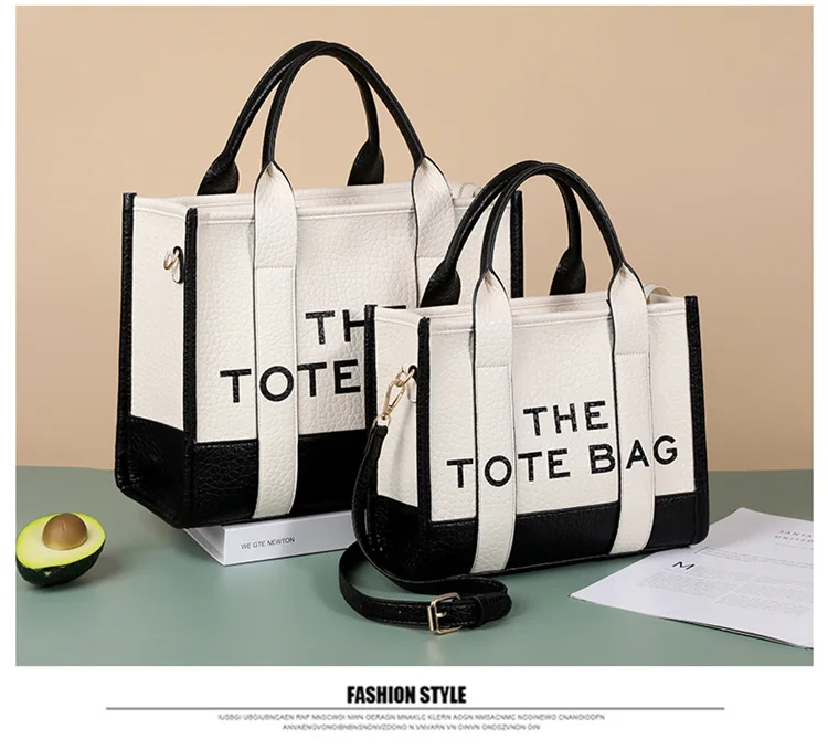 Women's Tote Bag 2024 New Leather Letters Shoulder Messenger Trend Fashion Color Matching Designer Bag Handbags