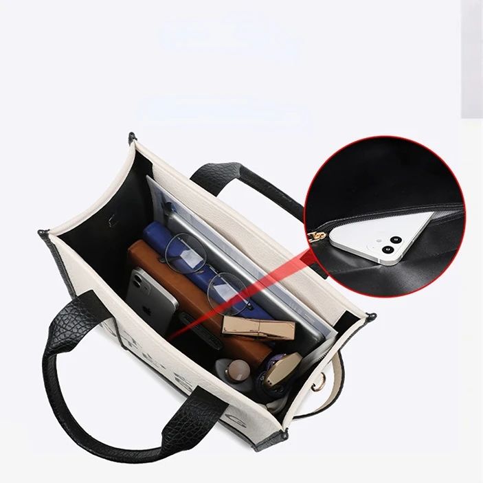 Women's Tote Bag 2024 New Leather Letters Shoulder Messenger Trend Fashion Color Matching Designer Bag Handbags