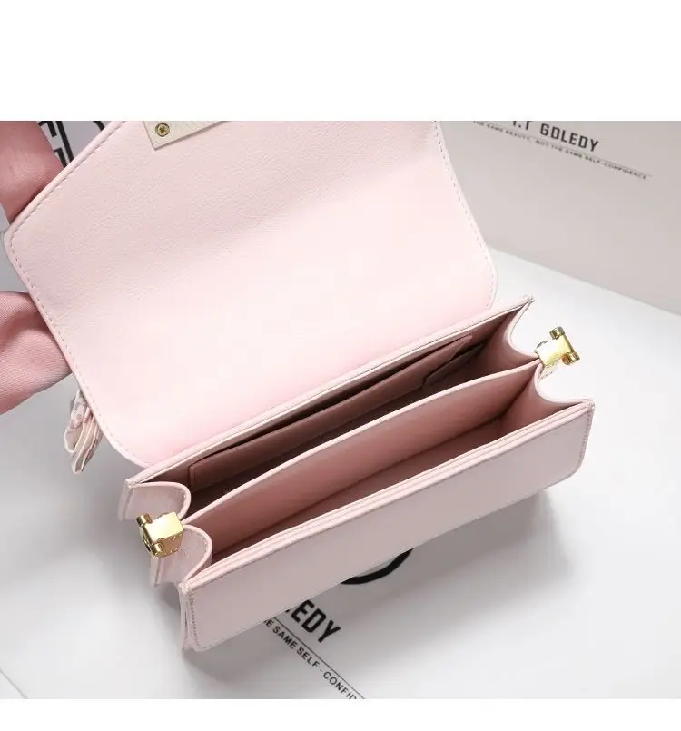 Hong Kong Niche Luxury Brand Women's Handbag 2023 New Pink Embossed Handbag Crossbody Bag Versatile Tideway