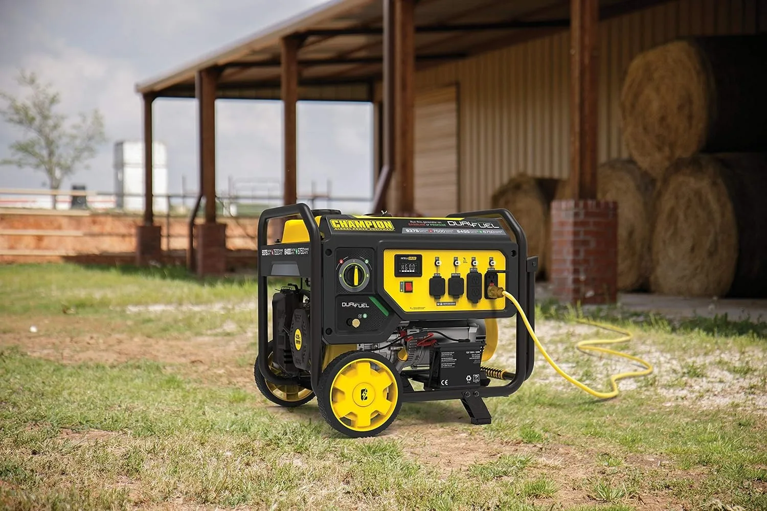 Champion Power Equipment 201052 4750/3800-Watt Dual Fuel Portable Generator with Electric Start, Wheel Kit