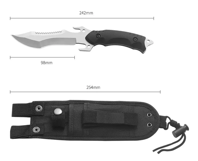 Straight Knife Outdoor Knife Portable Carry Pocket Knife Military Knife Field Hunting Tactical High Hardness Survival Knife