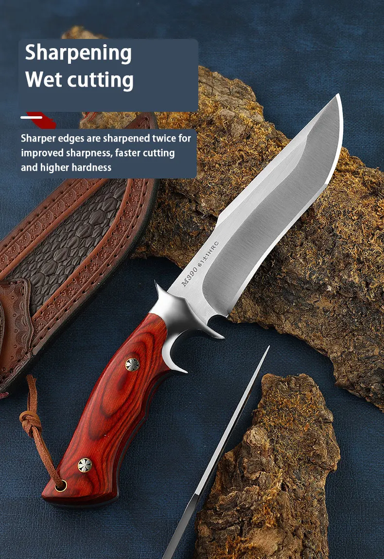 Broken General Lion King Outdoor Straight Knife Camping Knife Defensive Knife Mini Pocket Knife Wilderness Survival Knife m390