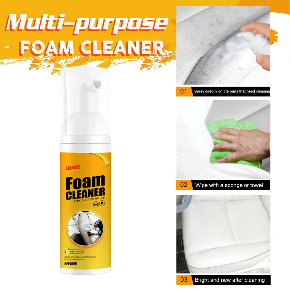 30/60/100/150ML Multi-Purpose Foam Cleaner Spray Foam Cleaner Bubble Cleaner Car Interior Wash Maintenance for Auto Home Use