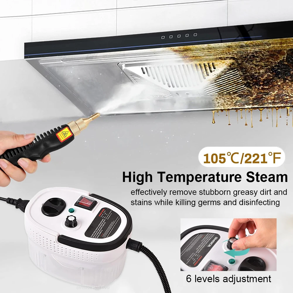 Steam Cleaner 2500W High Pressure Steam Cleaner Handheld High Temperature Steam Cleaner for Home Kitchen Car Vehicle Cleaner