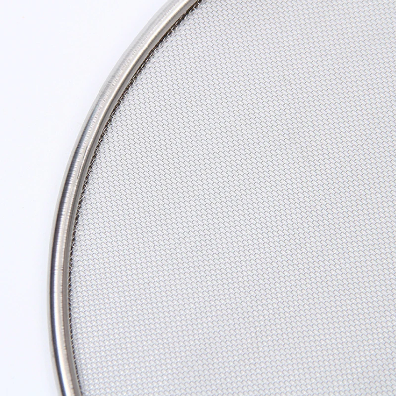 Stainless Splatter Screen Mesh Pot Cover Silver Oil Frying Pan Lid With Wooden Handle Cooking Kitchen Tools Accessories 2024
