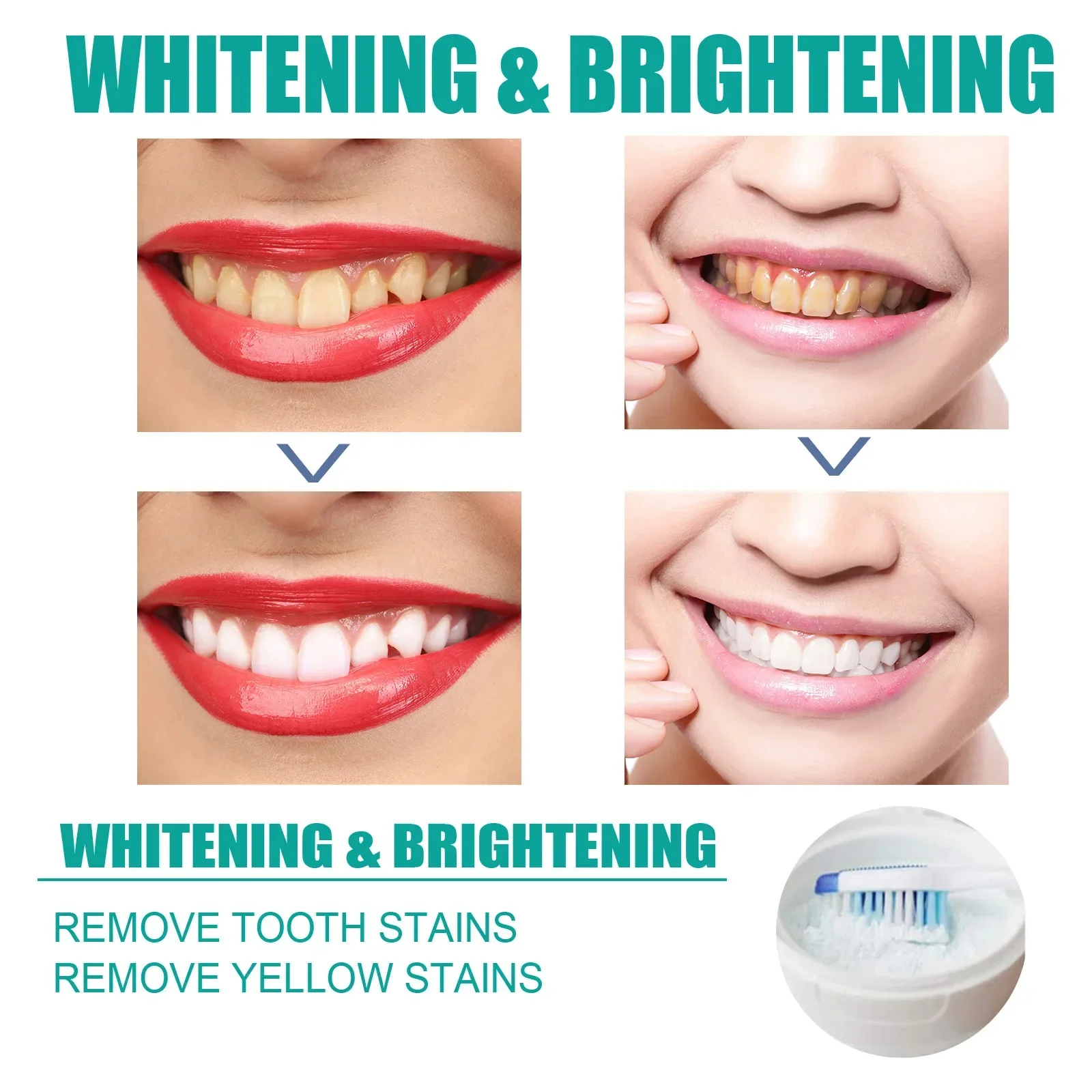 5 Days Teeth Whitening Toothpaste Remove Plaque Stains Powder Deep Cleaning Oral Hygiene Fresh Breath Brightening Tooth Care 50g