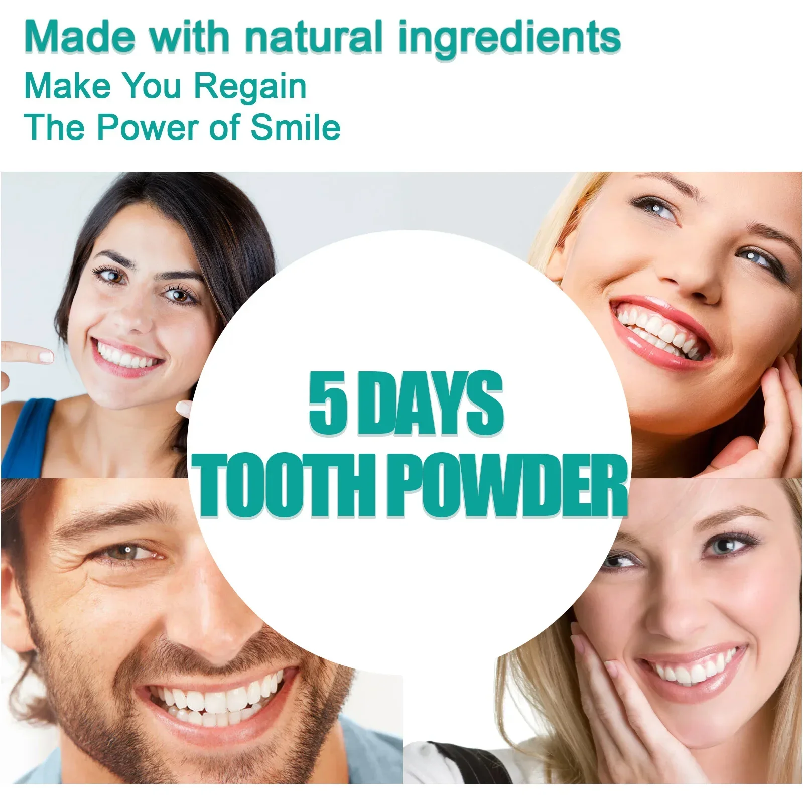 5 Days Teeth Whitening Toothpaste Remove Plaque Stains Powder Deep Cleaning Oral Hygiene Fresh Breath Brightening Tooth Care 50g