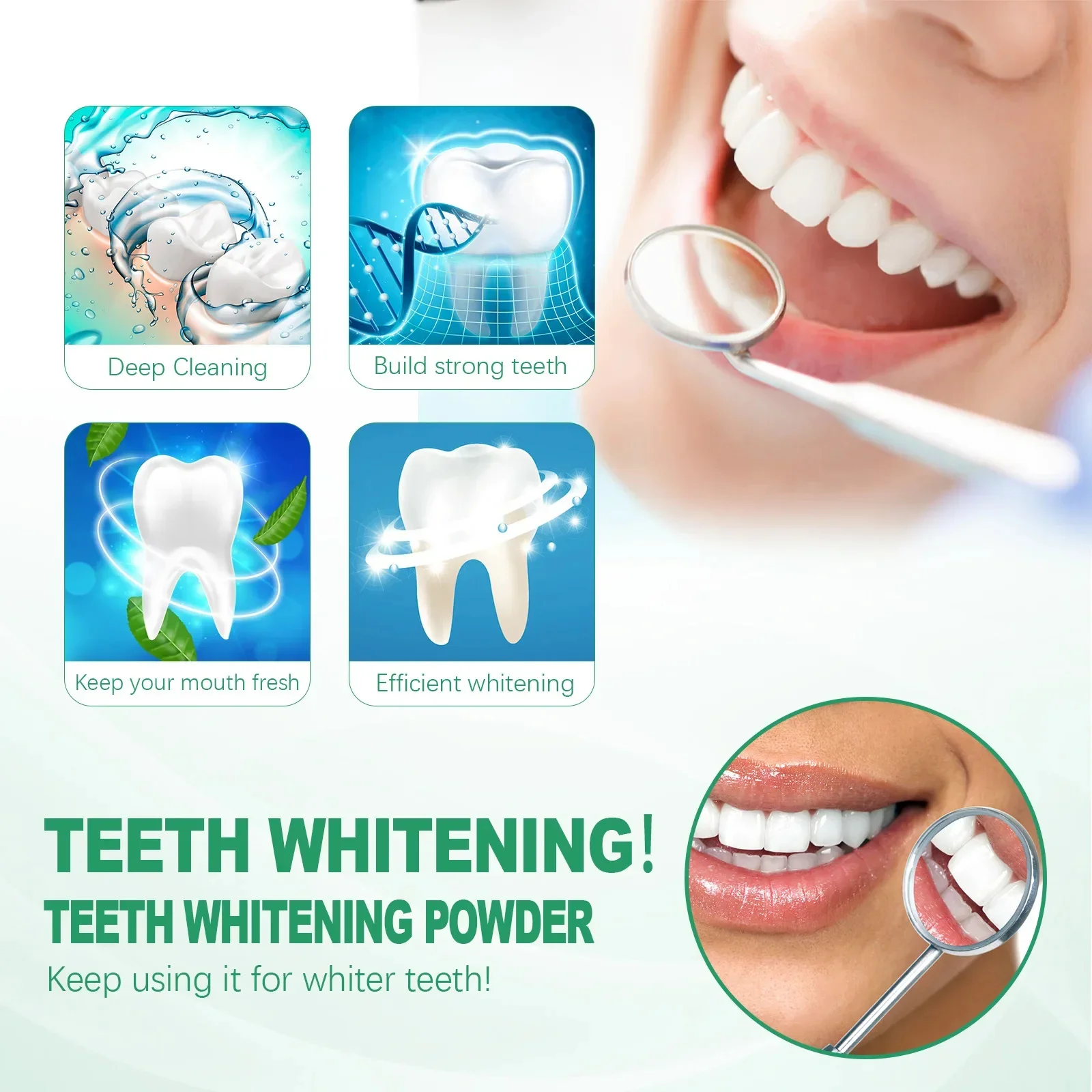 5 Days Teeth Whitening Toothpaste Remove Plaque Stains Powder Deep Cleaning Oral Hygiene Fresh Breath Brightening Tooth Care 50g