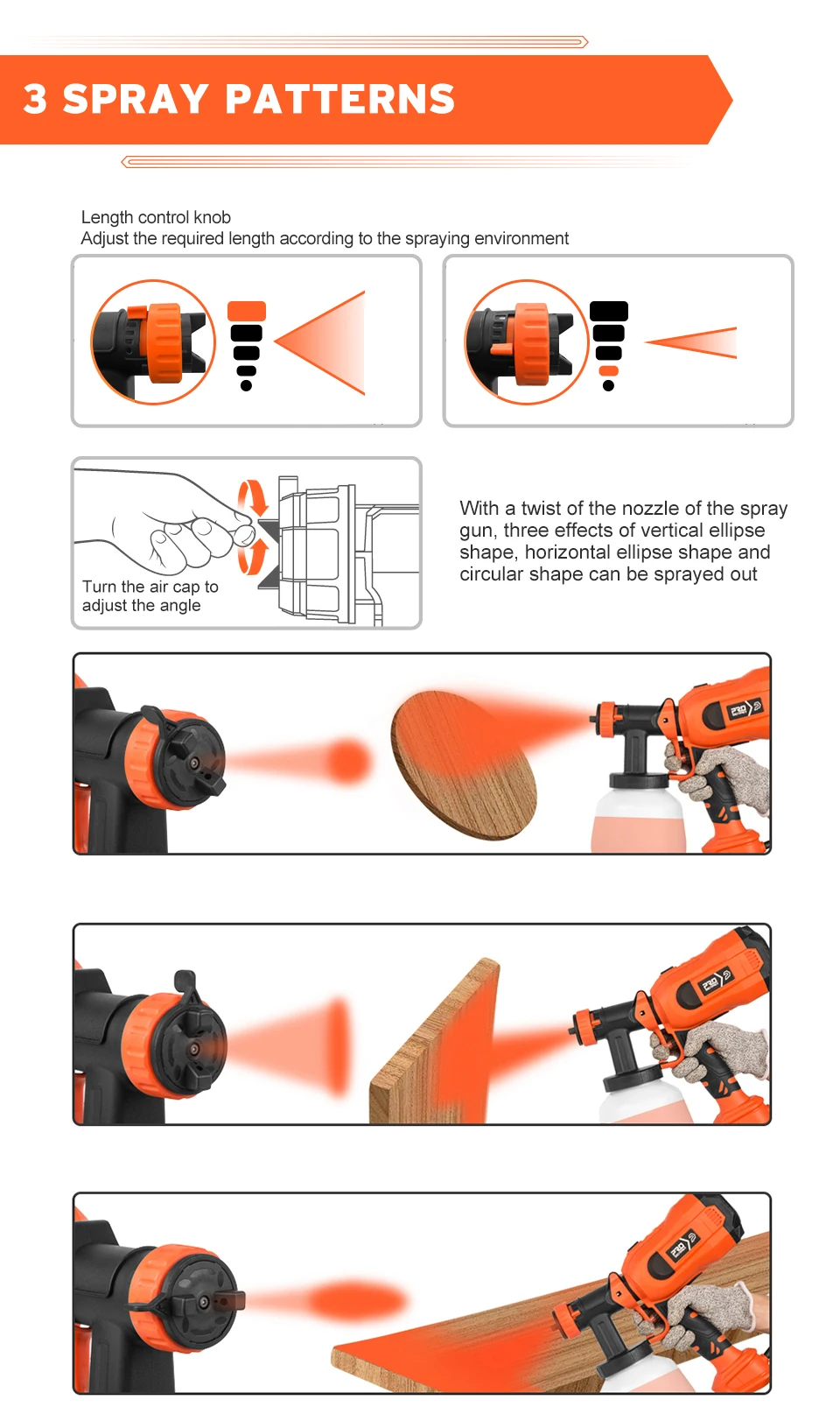 750W Electric Spray Gun 4 Nozzle Sizes 1200ml HVLP Household Paint Sprayer Flow Control Easy Spraying by PROSTORMER