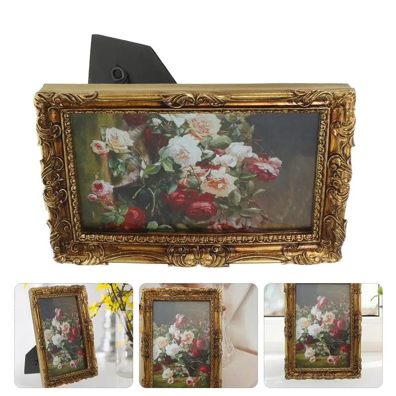 Photo Frame Desk Retro Picture Frames European Style Vintage Wall Hanging Resin Child