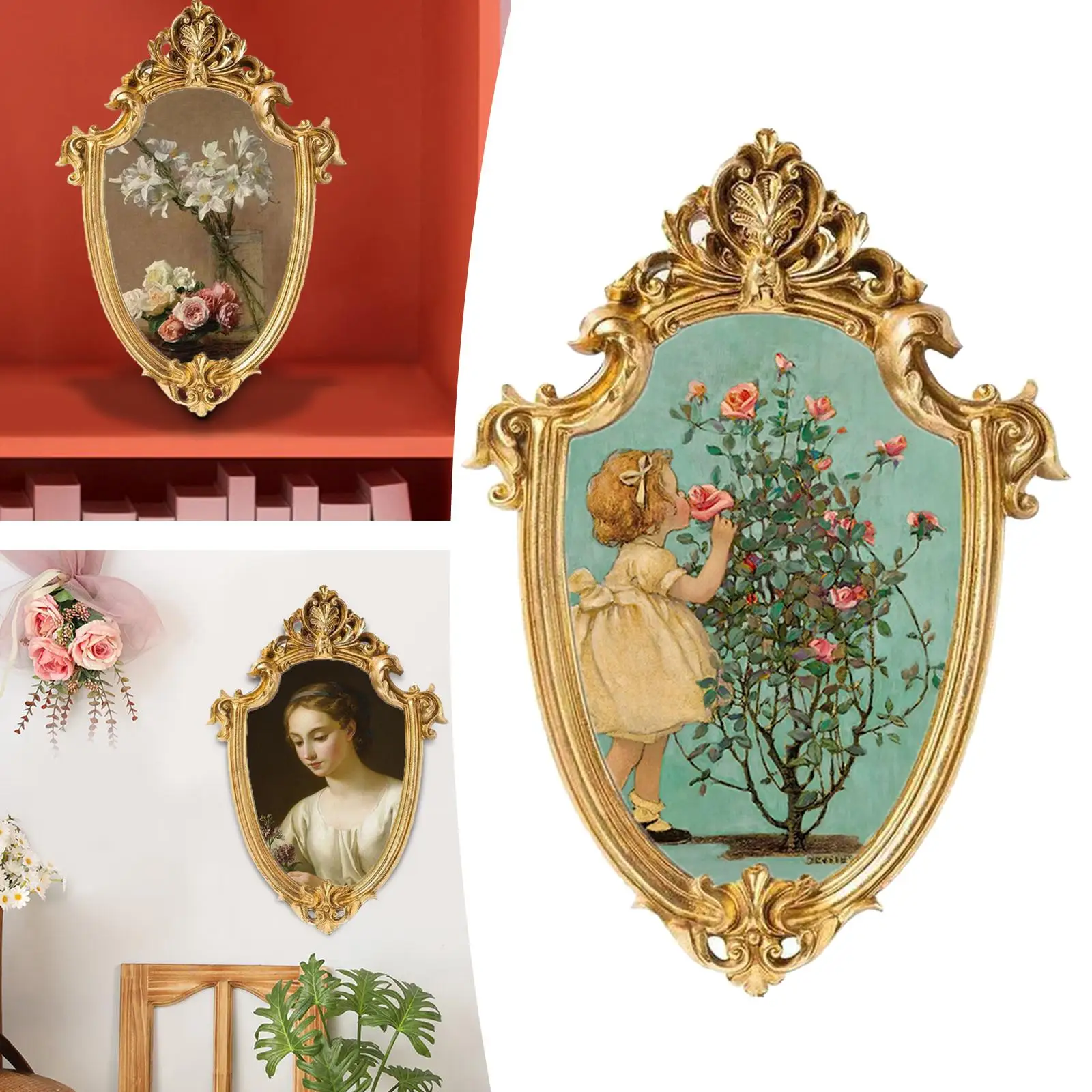 Resin Photo Frame Picture Frame Holder Ornate for Living Room Decor