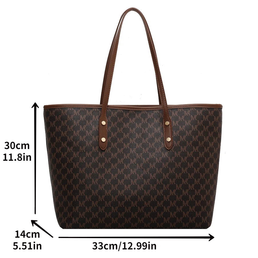 Large Capacity Shoulder Bag Women's PU Leather Handbag for Commuting and Casual Use, Versatile Tote Bag