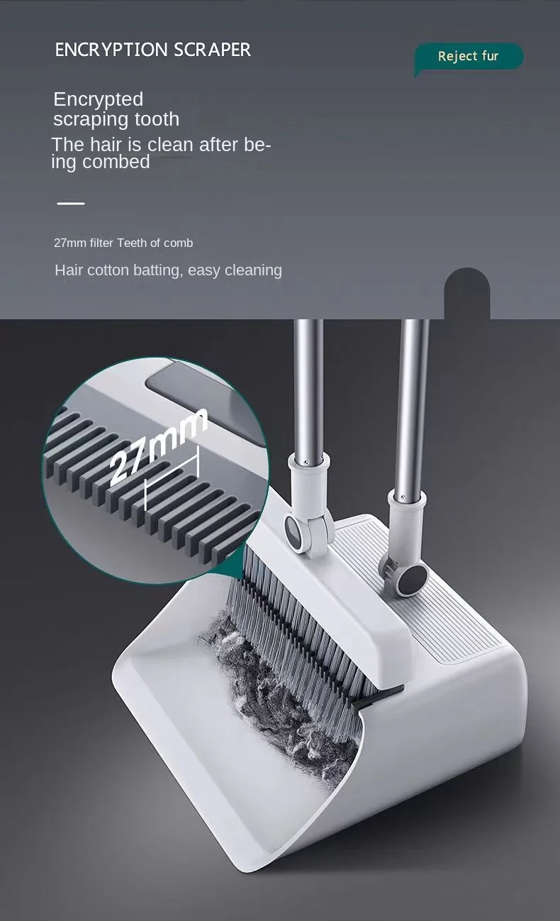 Thickened Broom Dustpan Floor Brush Set Indoor Non-stick Hair Broom Long Handle Broom With Stand Up Dustpan Combo Set