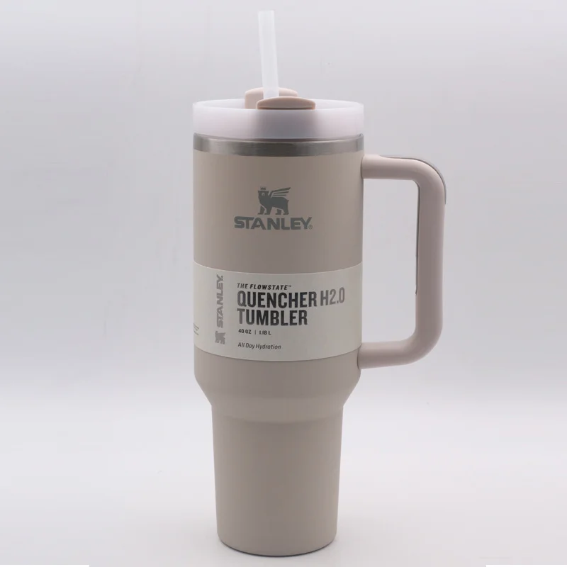 Stanley Tumbler 40oz Stainless Steel Car Mug with Handle Straw Double Wall Thermal Iced Travel Cup Vacuum Insulated Coffee Cup