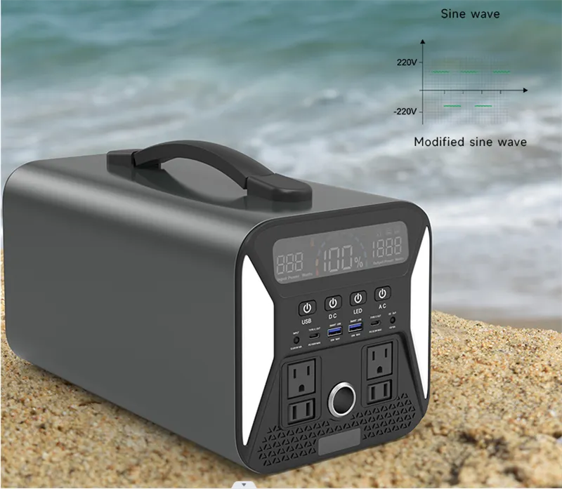 Portable Power Station Lifepo4 220V External Battery Electric Solar Generator Outdoor Camping Bank Supply 300/500/1000W