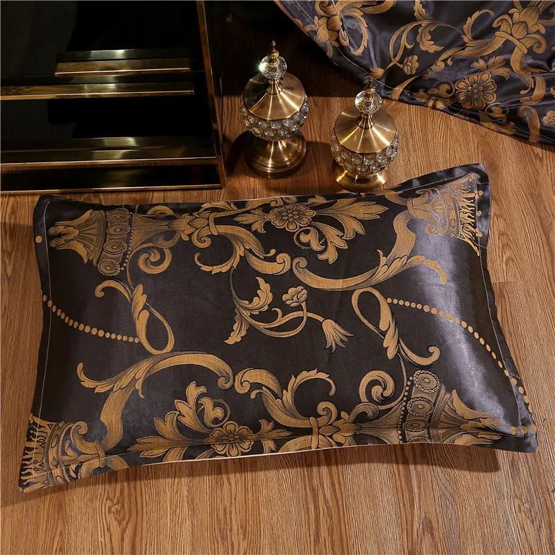 High End Jacquard King Size Bedding Set Luxury European Wedding Bedding Sets Queen American Satin Double Duvet Cover Set 220x240