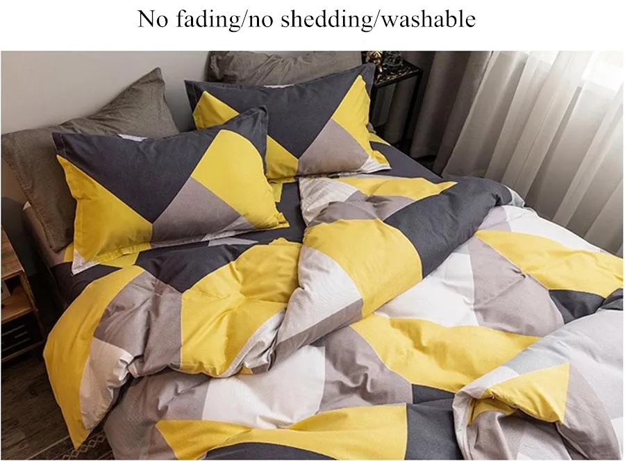 Luxury bedding set king size duvet cover bed sheet and pillowcase geometry printed nordic style bedclothes home textiles