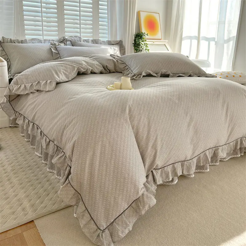100% Cotton Duvet Cover Bed Linen Floral Bedding Set Elegant Flower Quilt Cover Single Queen King Size