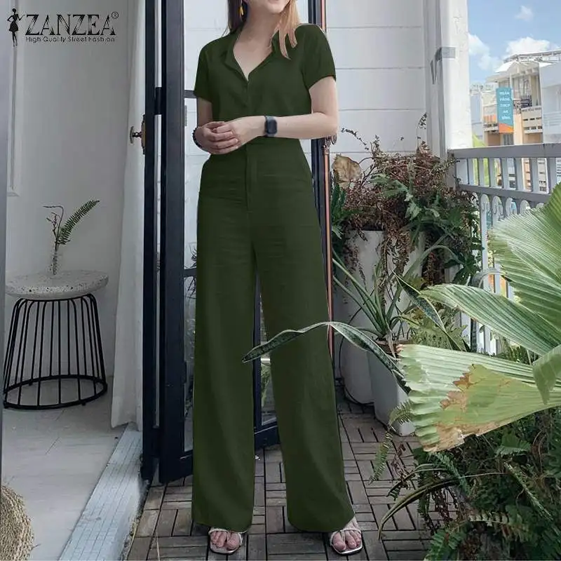 Summer Women Matching Sets OL Work Outfits Causal Short Sleeve Shirt Loose Wide Leg Pants Fashion Suit Urban Tracksuits