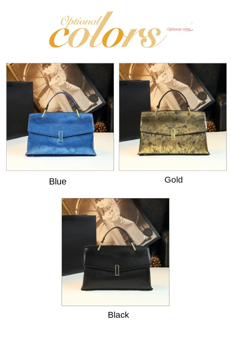 Brand Genuine Leather Women's Bag Laser Snake Pattern Ladies Handbag Portable Tote Bag Mom Tide Shoulder Crossbody Bags Fashion