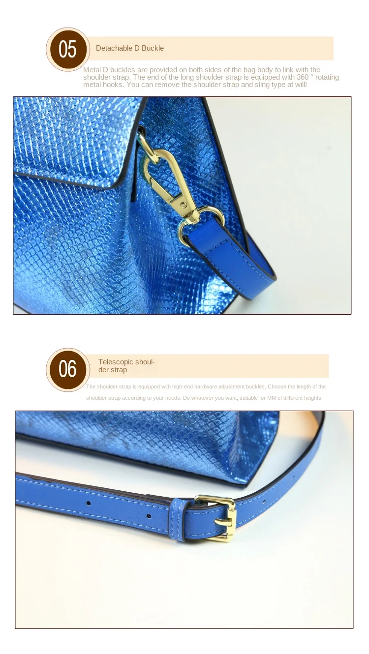 Brand Genuine Leather Women's Bag Laser Snake Pattern Ladies Handbag Portable Tote Bag Mom Tide Shoulder Crossbody Bags Fashion