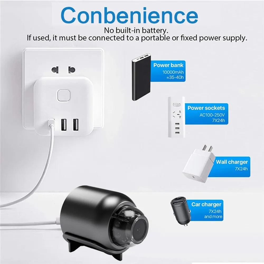 1080P HD Mini Camera WiFi Home Monitor Indoor Safety Security Surveillance Night Vision Camcorder IP Cam Audio Video Recorder