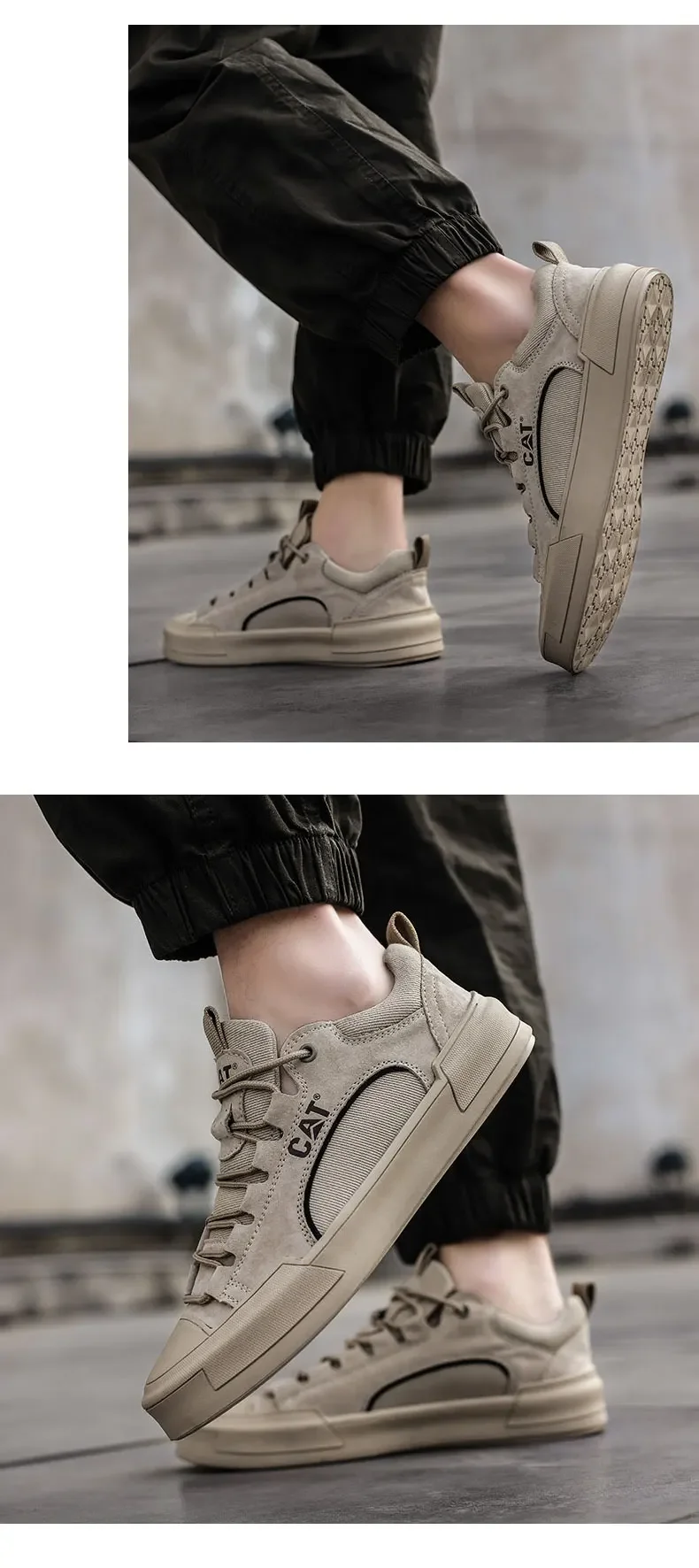 High Street Skate Shoes for Men Anti-slip Summer Outdoor Casual Top Layer Cowhide Genuine Leather Breathable Caterpillar Boots