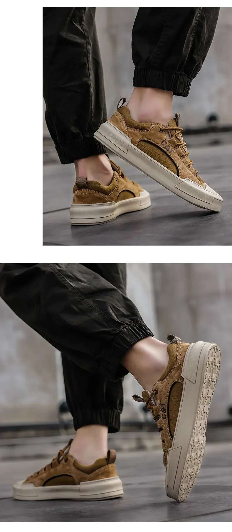 High Street Skate Shoes for Men Anti-slip Summer Outdoor Casual Top Layer Cowhide Genuine Leather Breathable Caterpillar Boots