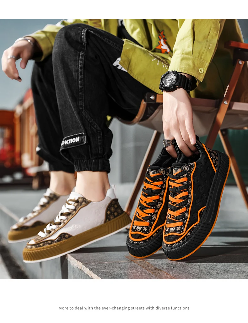 2023 Fashion Men's Canvas Shoes Designer Vulcanized Shoes Male High top Sneakers Harajuku Platform Shoes Men Casual Sneakers