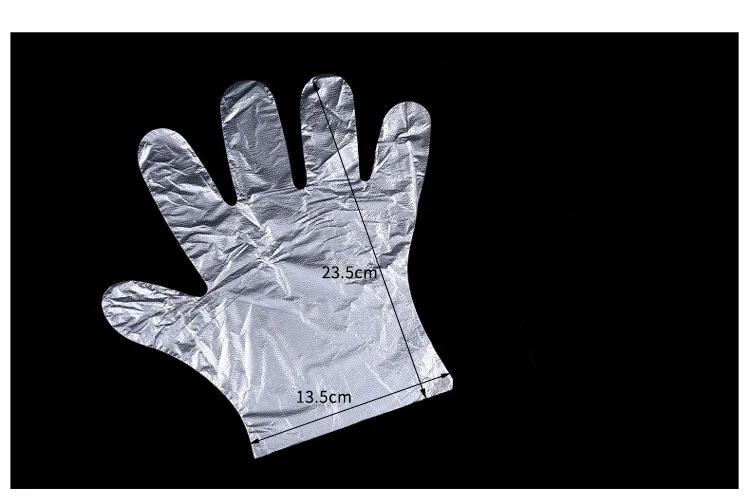 100/200Pcs Plastic Large Disposable Polyethylene Clear Gloves Food Dealing Cooking Cleaning Kitchen Restaurant BBQ Accessory
