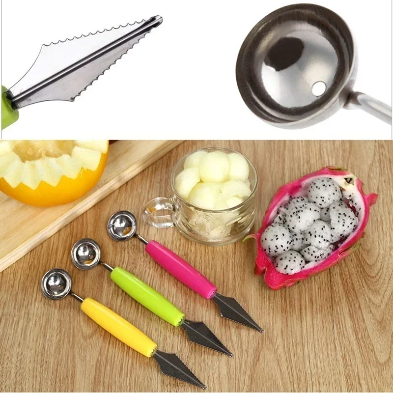 Ice Cream Scoops Watermelons Kitchen Gadgets Fruit Platter Carving Knives Melon Ball Scoops Accessories Slicers Tools 2024