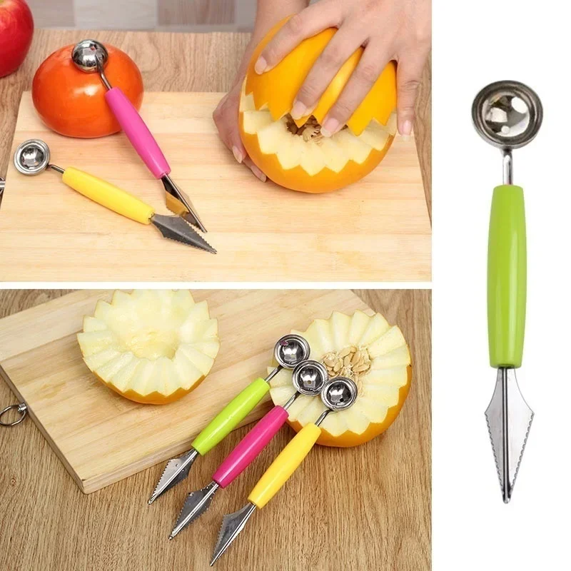 Ice Cream Scoops Watermelons Kitchen Gadgets Fruit Platter Carving Knives Melon Ball Scoops Accessories Slicers Tools 2024