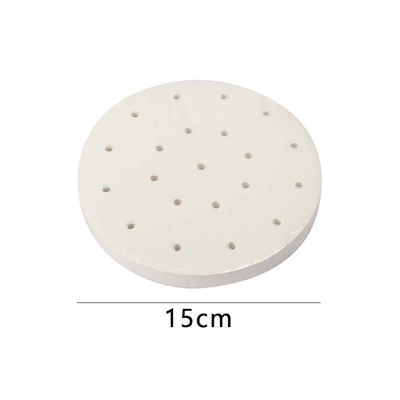 50pcs 15/18/20/24cm White Bamboo Steamer Practical Cooking Paper Dim Sum Paper Non Stick Restaurant Kitchen Under Steam Mat