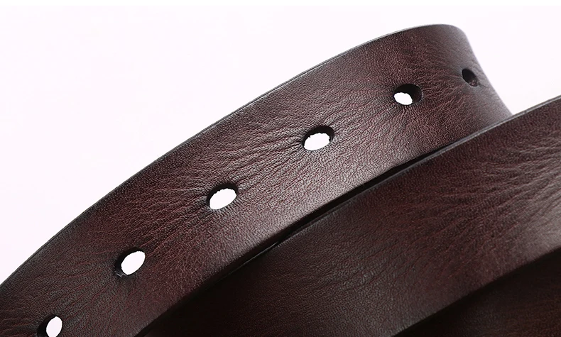 Cowhide Top Layer Students Retro Western Genuine leather Belt for men Casual Buckle  Luxury Jeans Man Soft  Belts