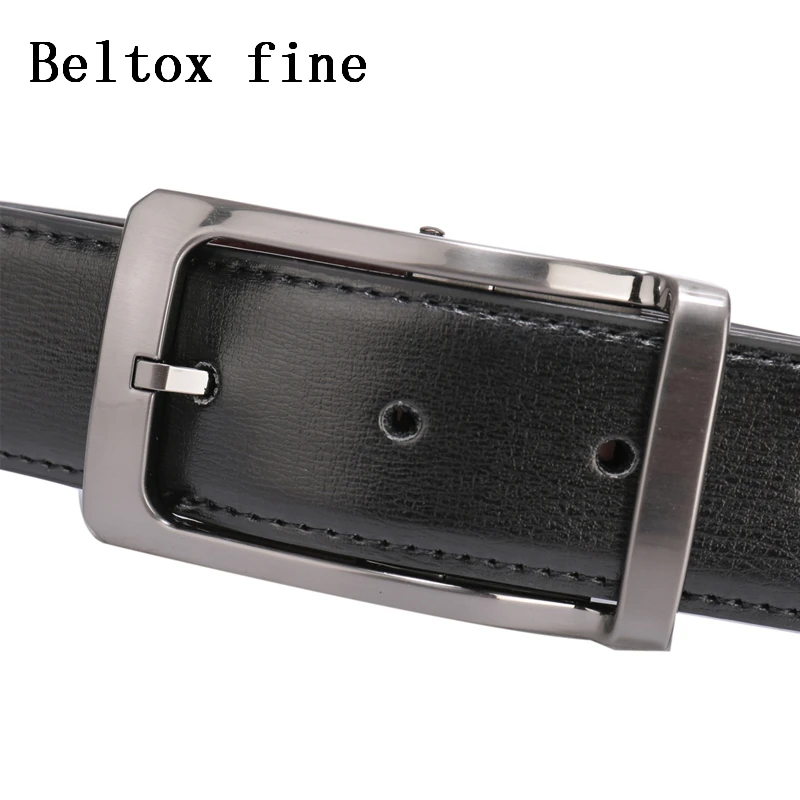 Men's Genuine Leather Reversible Belt Rotated Buckle Two In One Big And Tall