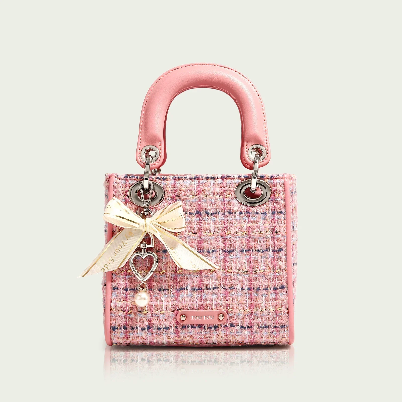 TOUTOU Exquisite and Cute Handbag Women's Crossbody Bag With Original Luxury Designer Shoulder Bag with Bowknot Pendant