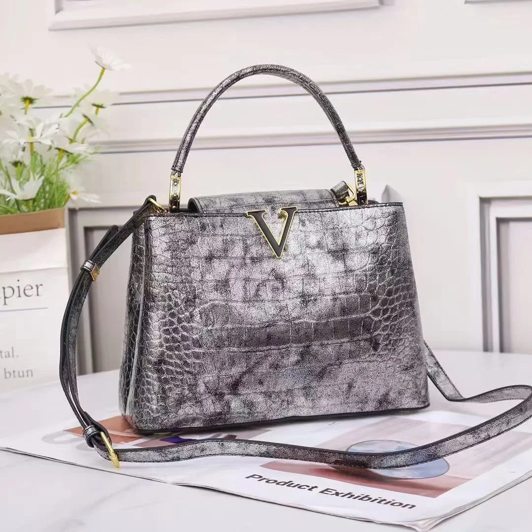 Genuine Leather Women's Handbags Luxury Fashion Lady Shell Tote Bag 2023 New Portable Crocodile Pattern Shoulder Crossbody Bags