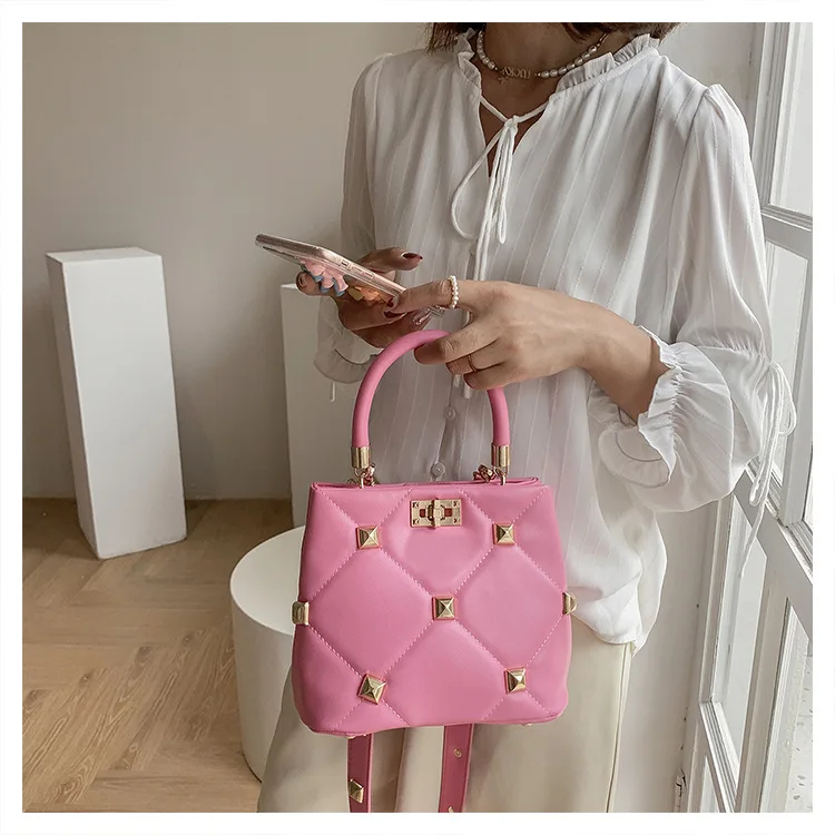 Designer Trendy Women's Shoulder Bag Rivets Purses and Handbags PU Female Crossbody Bag Tote Bags