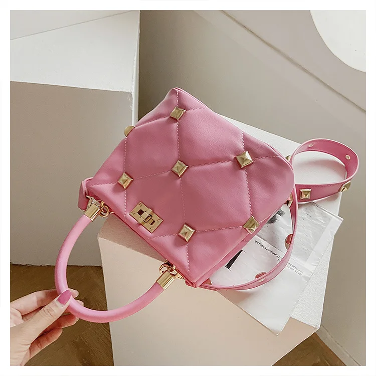 Designer Trendy Women's Shoulder Bag Rivets Purses and Handbags PU Female Crossbody Bag Tote Bags