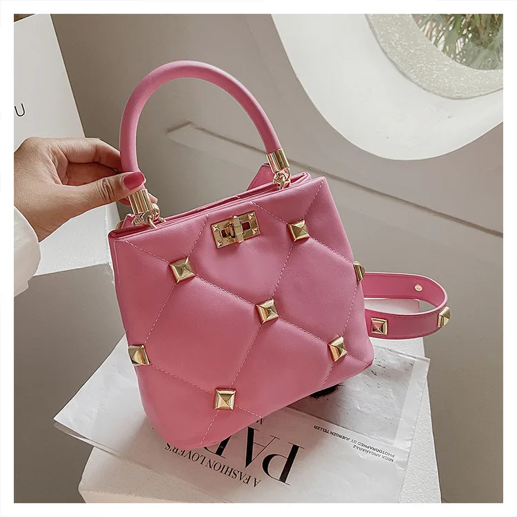 Designer Trendy Women's Shoulder Bag Rivets Purses and Handbags PU Female Crossbody Bag Tote Bags