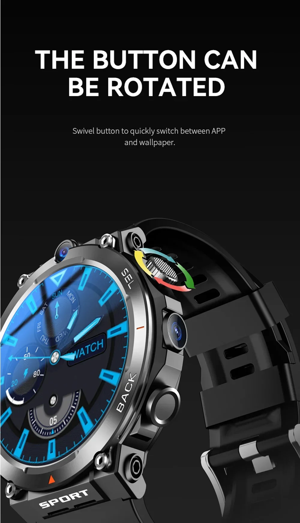 4G LTE Smartwatch For Men GPS HD Dual Camera SIM Talk NFC Heart Rate Health Monitoring Face Unlock Smart Watch For Android IOS